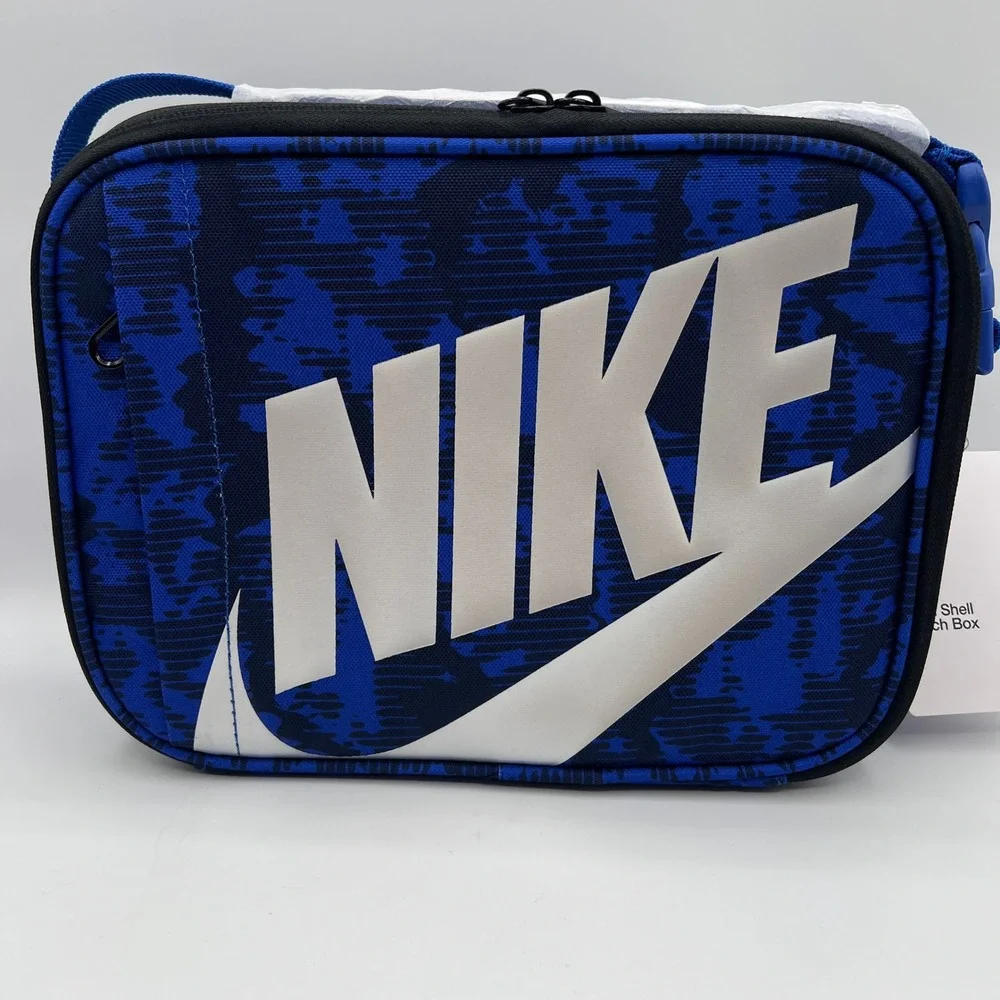 Nike Futura Fuel Hard Shell Lunch Box Game Royal Silver NWT back to school